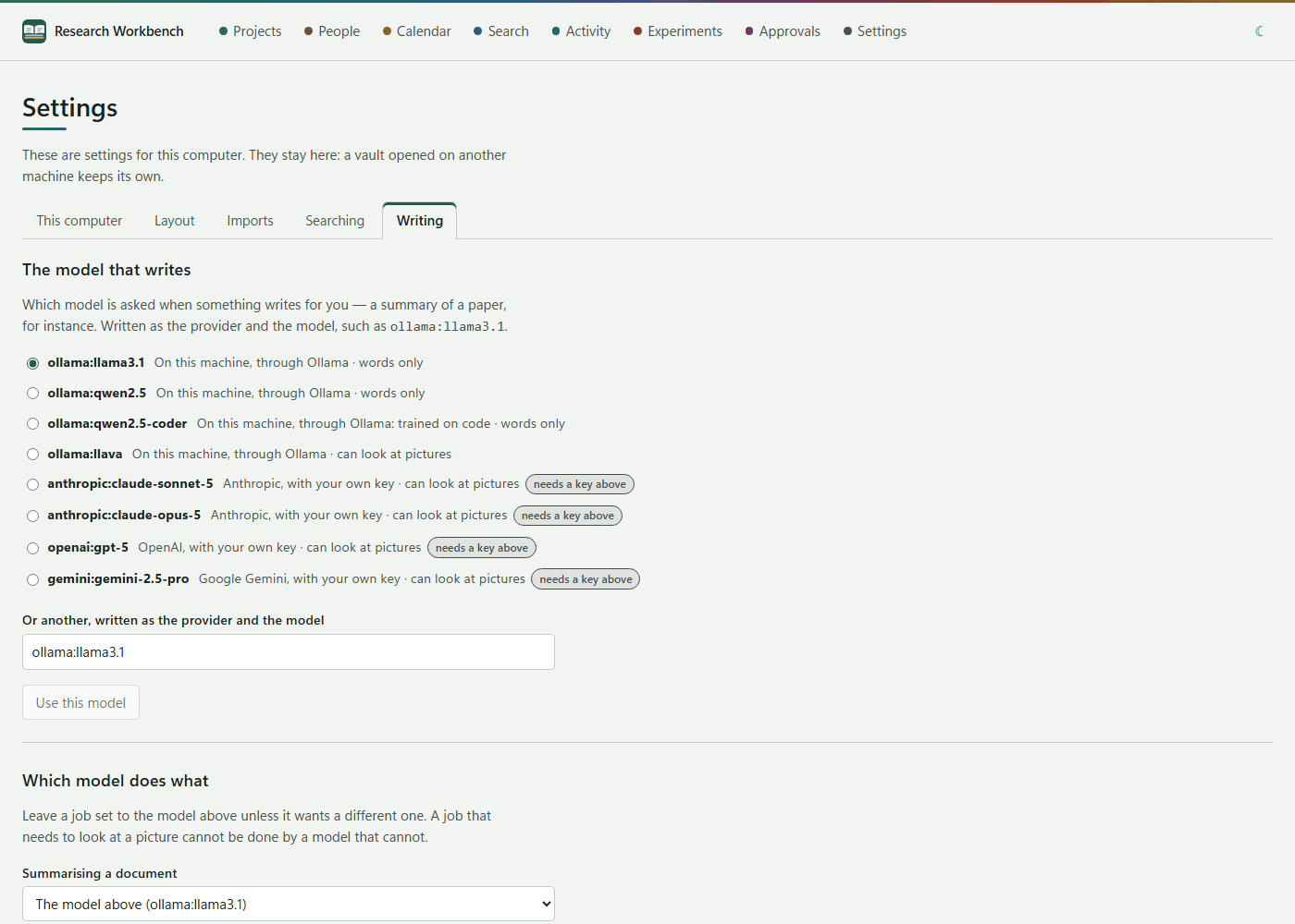 Settings → Writing